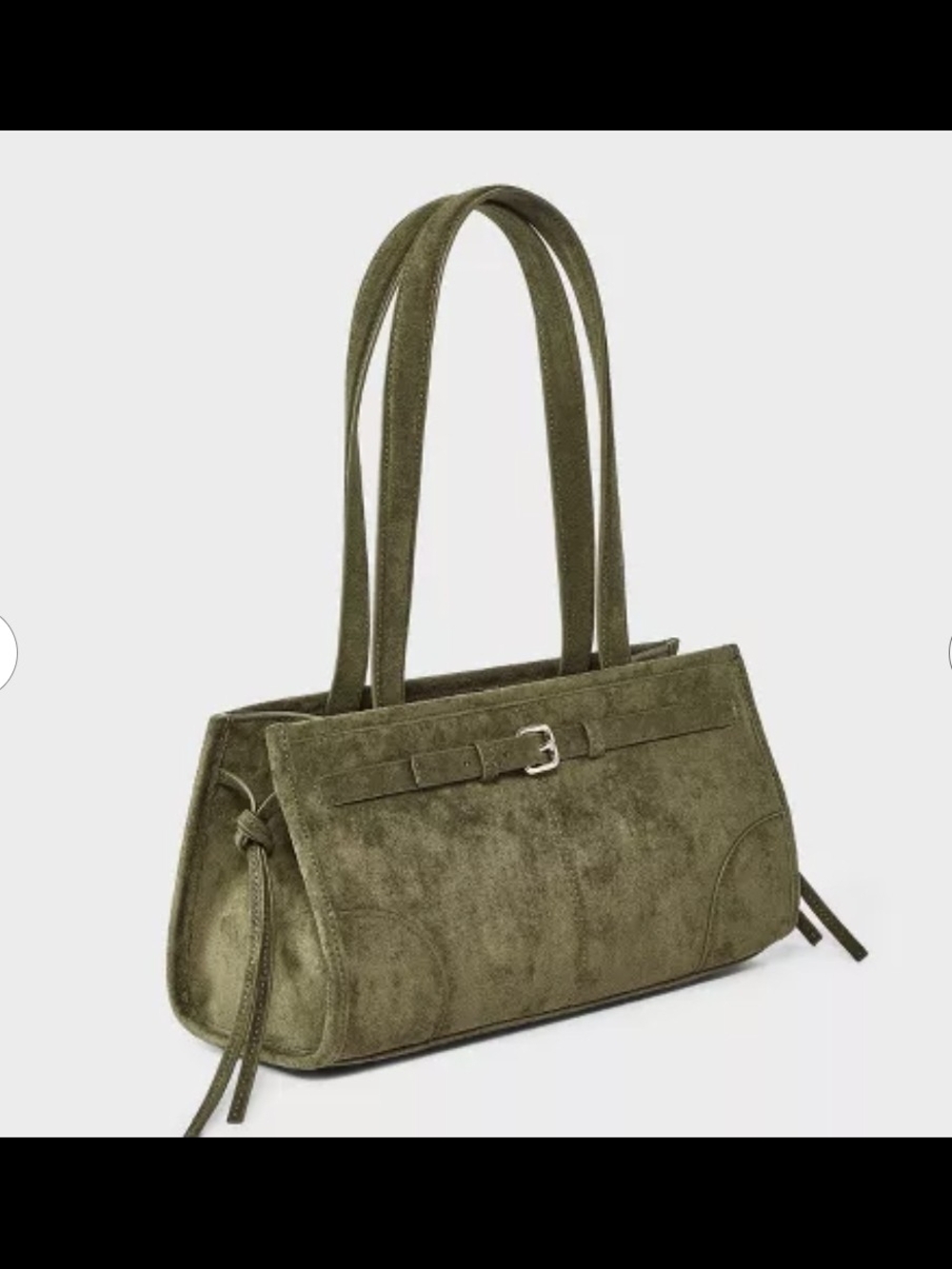 Faux Suede Belted Satchel Bag - Universal Thread™ - Olive Green